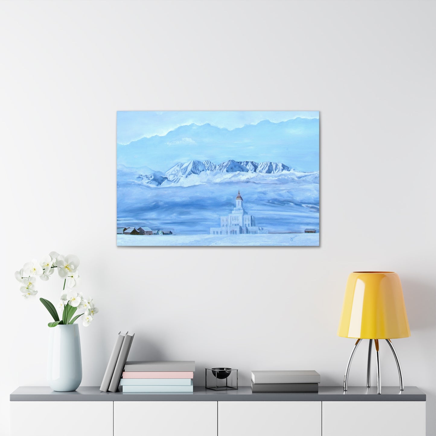 Canvas Gallery Wrap--Deseret Peak Temple--Hope in the Bleak of Winter, by Jane Autry