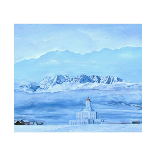 Premium Matte Print, Deseret Peak Temple--Hope in the Bleak of Winter, by Jane Autry