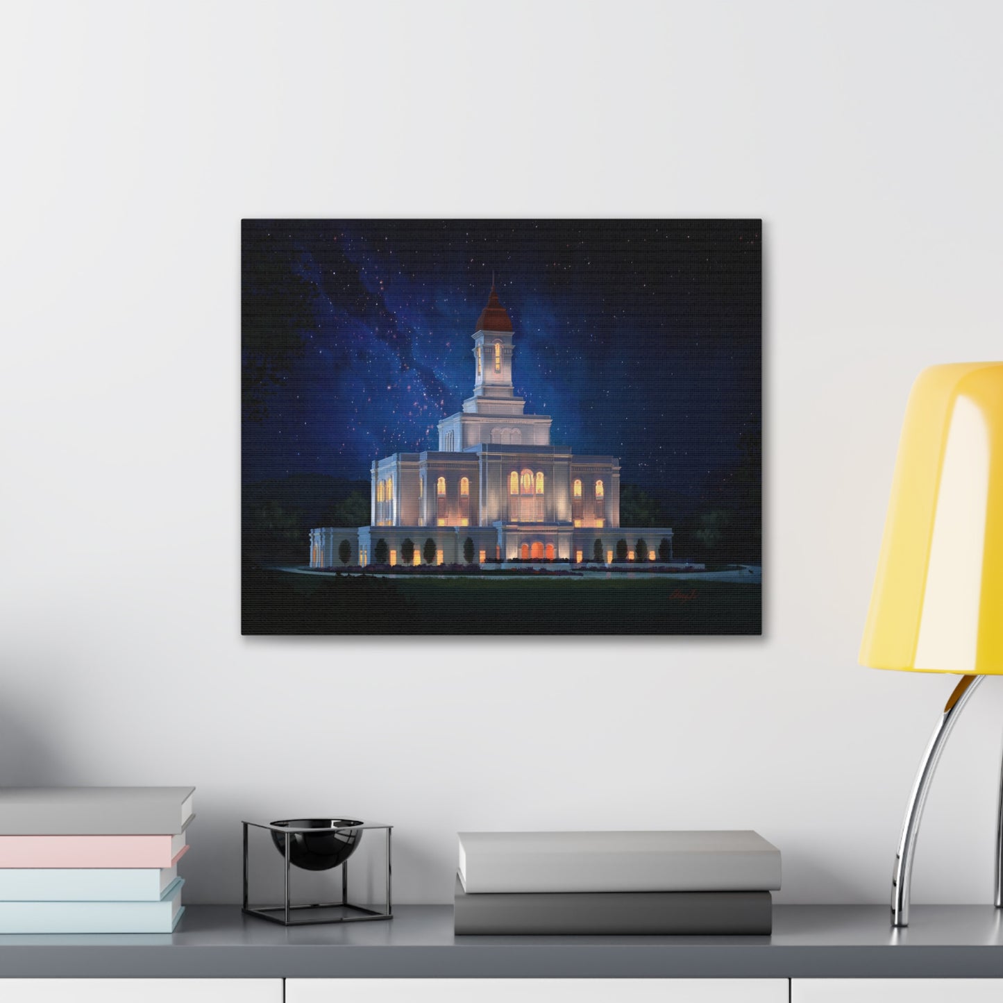 Canvas Gallery Wrap--Deseret Peak Temple--Night Sky, by Chaz Walgamott