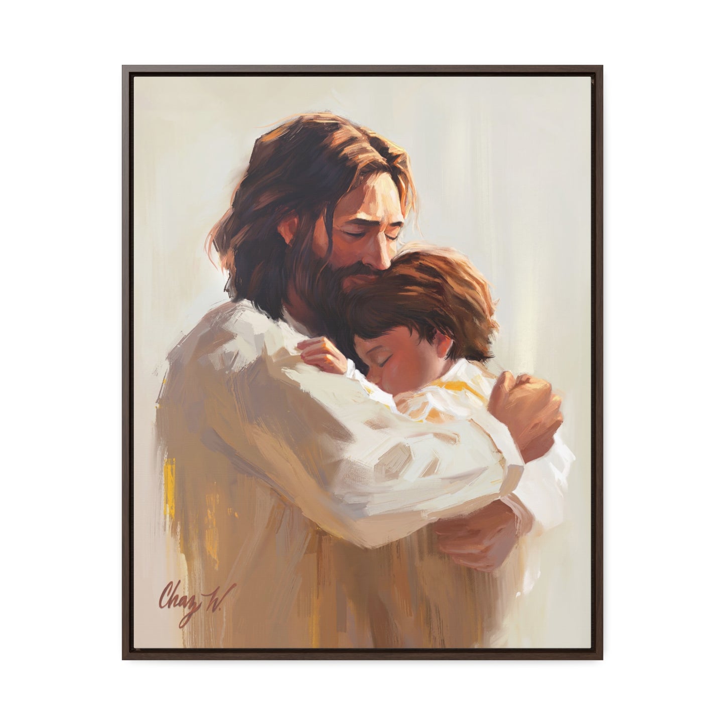 Framed canvas Wrap, Encircled in His Ever-Loving Arms, by Chaz Walgamott