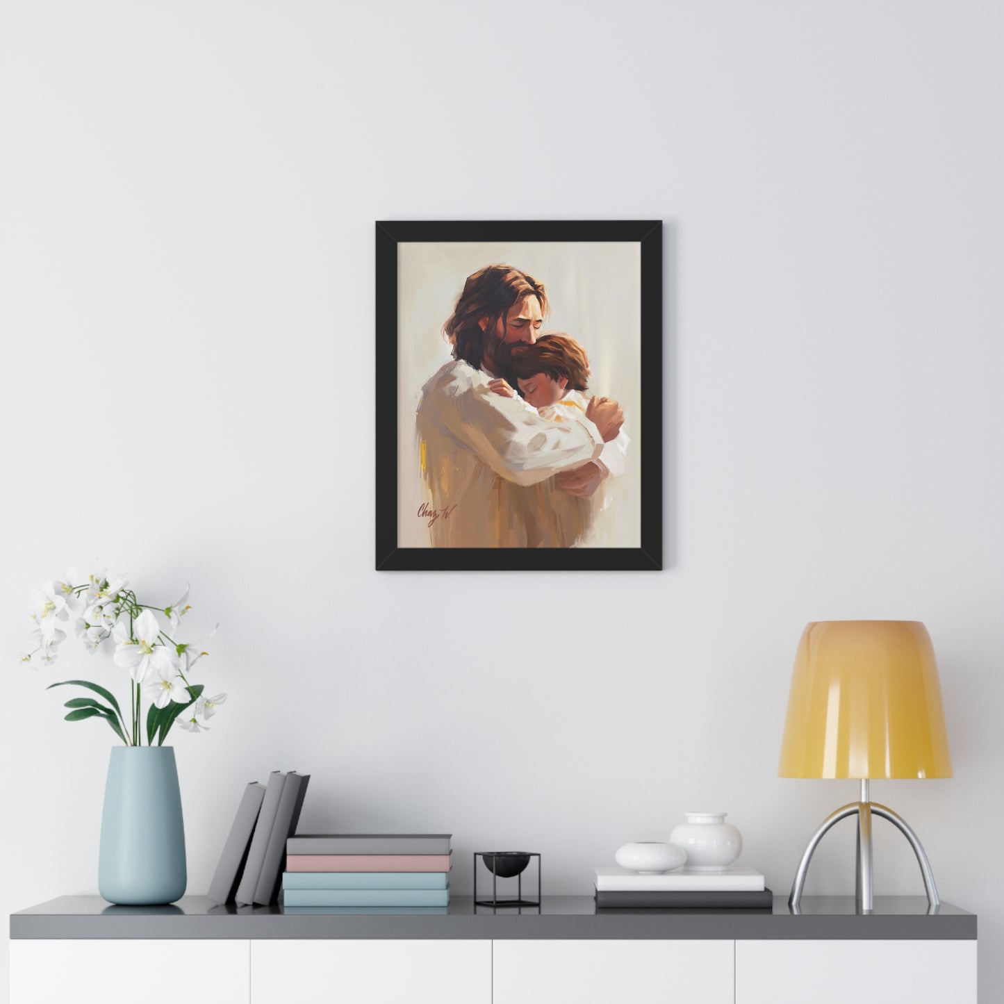 Framed Matte Print, Encircled in His Everloving Arms, by Chaz Walgamott