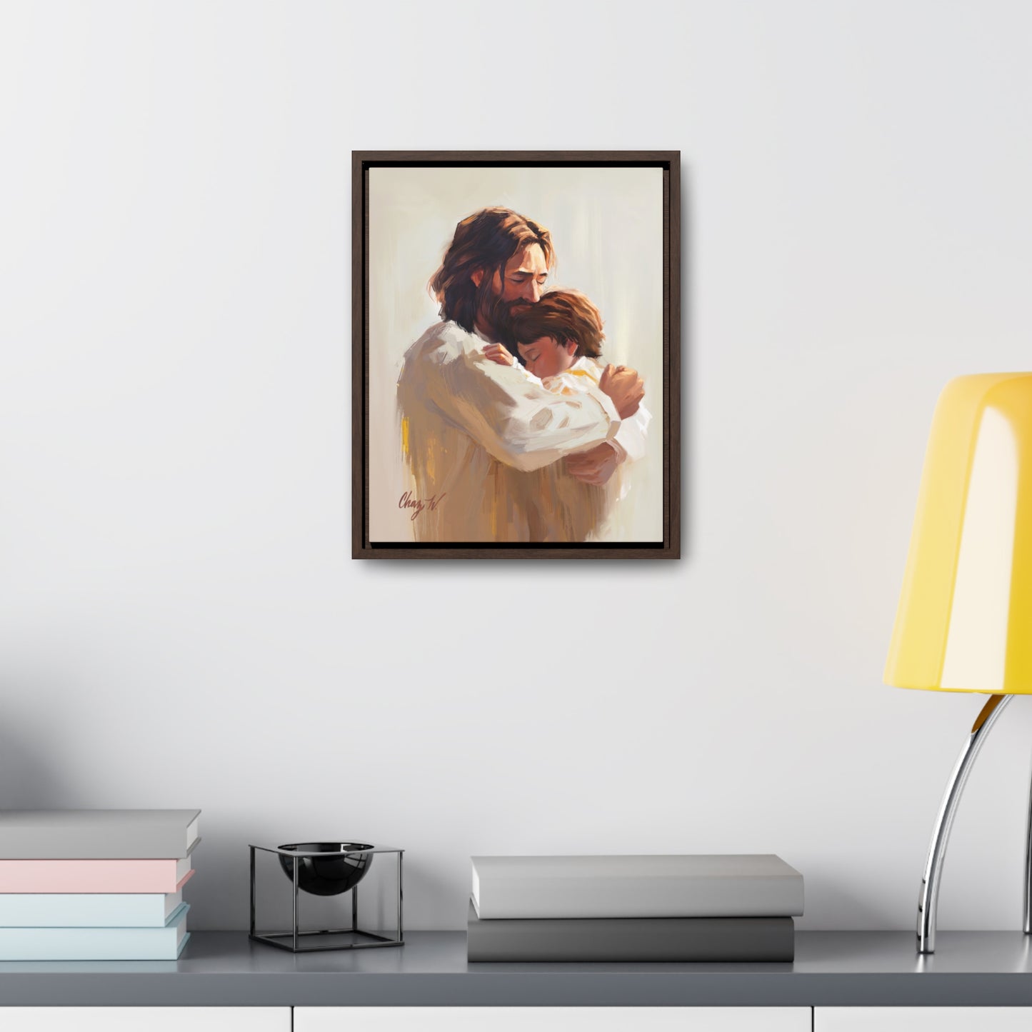 Framed canvas Wrap, Encircled in His Ever-Loving Arms, by Chaz Walgamott