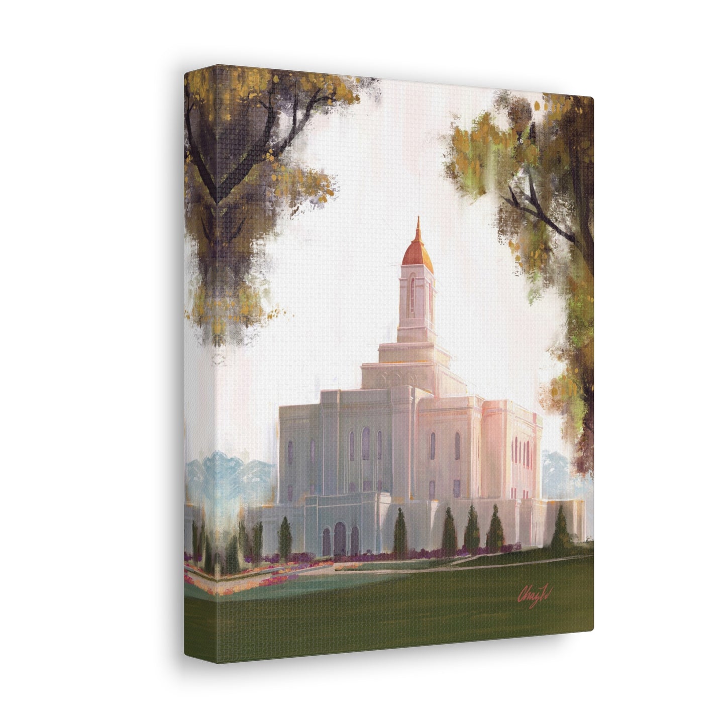 Canvas Gallery Wrap--Deseret Peak Temple--Golden, by Chaz Walgamott