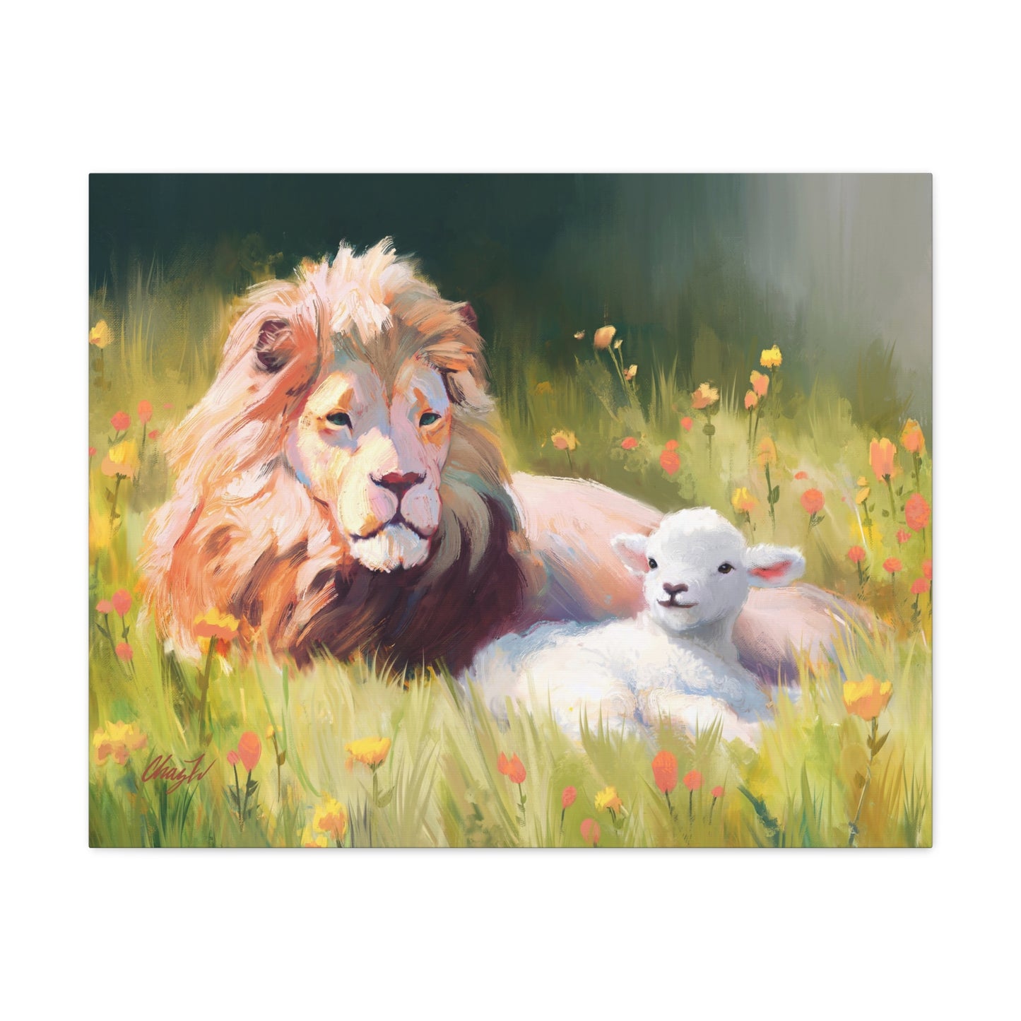 Canvas Gallery Wrap, The Lamb and the Lion, by Chaz Walgamott