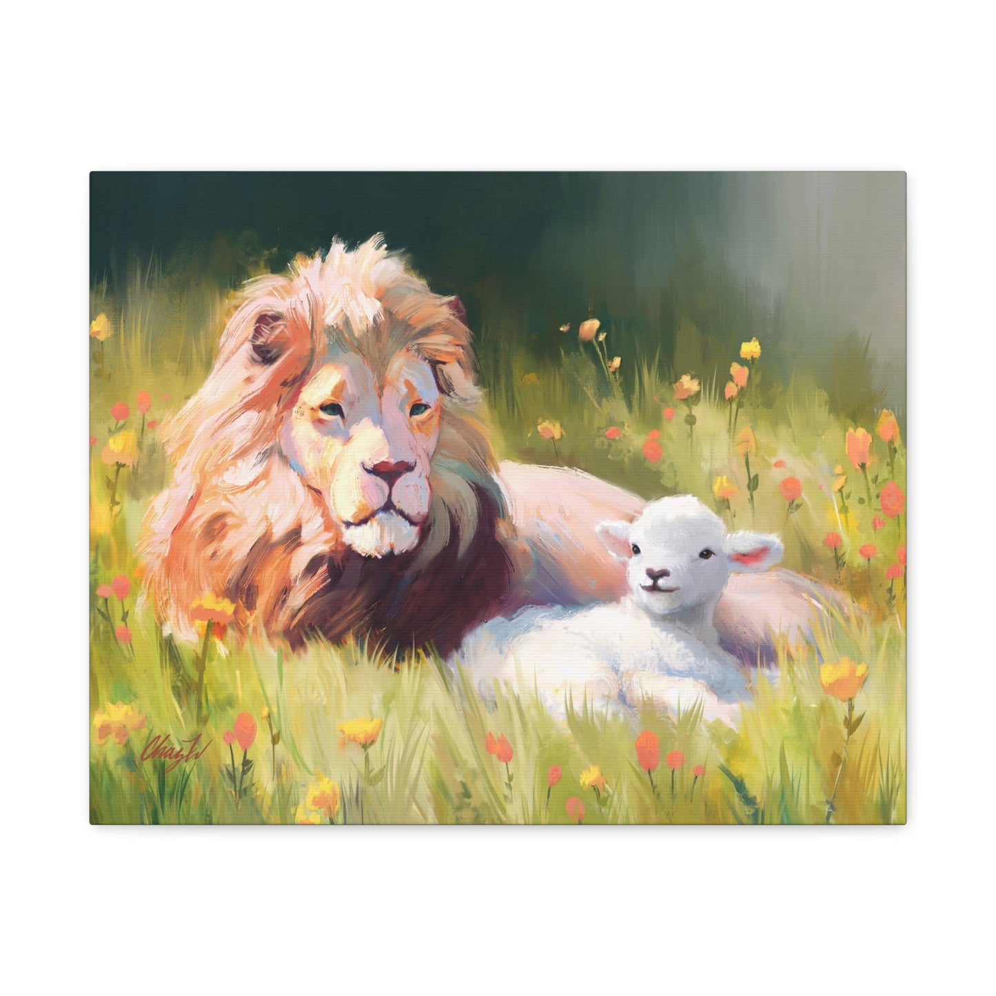 Canvas Gallery Wrap, The Lamb and the Lion, by Chaz Walgamott