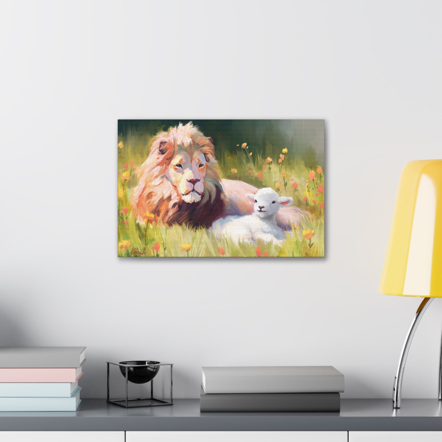 Canvas Gallery Wrap, The Lamb and the Lion, by Chaz Walgamott