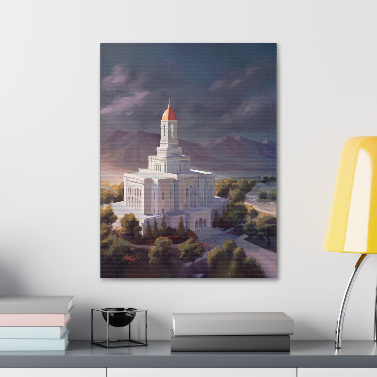 Canvas Gallery Wrap--Deseret Peak Temple--After the Storm, by Chaz Walgamott