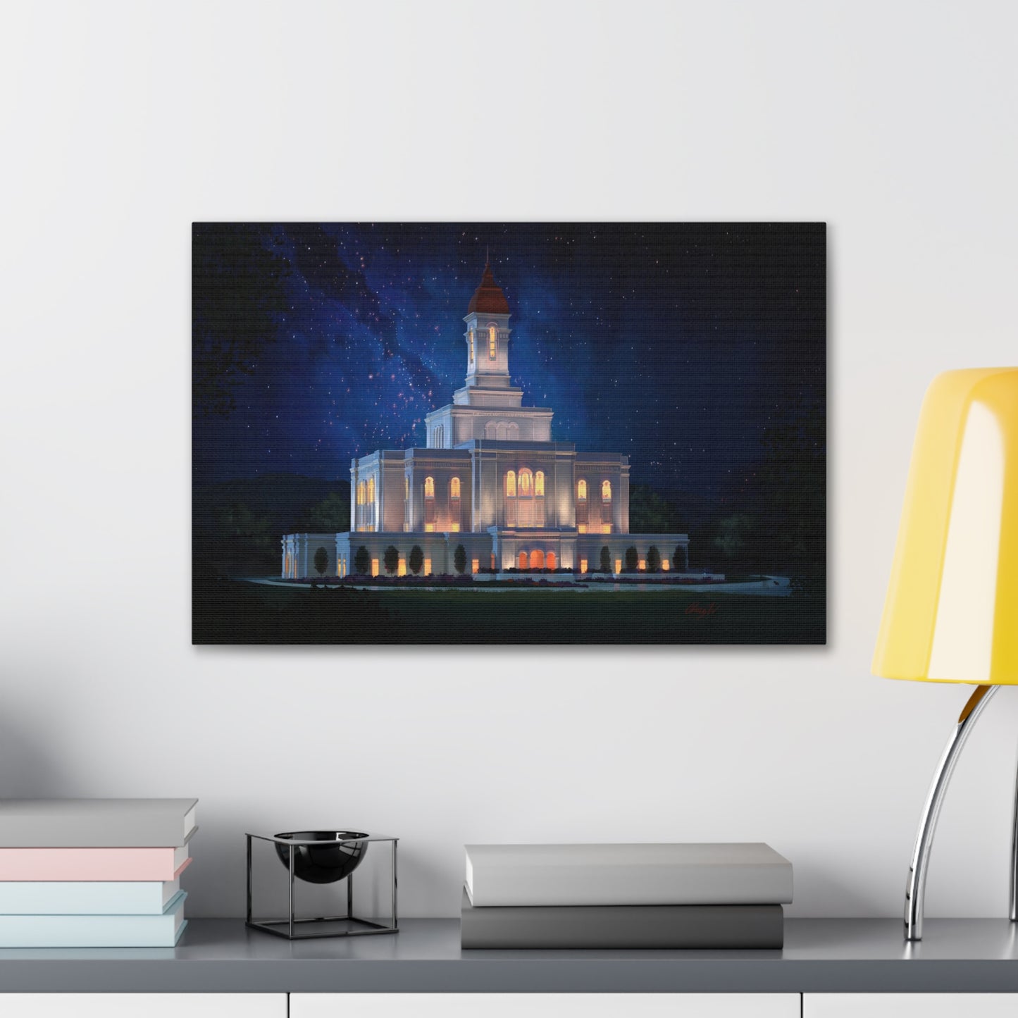 Canvas Gallery Wrap--Deseret Peak Temple--Night Sky, by Chaz Walgamott