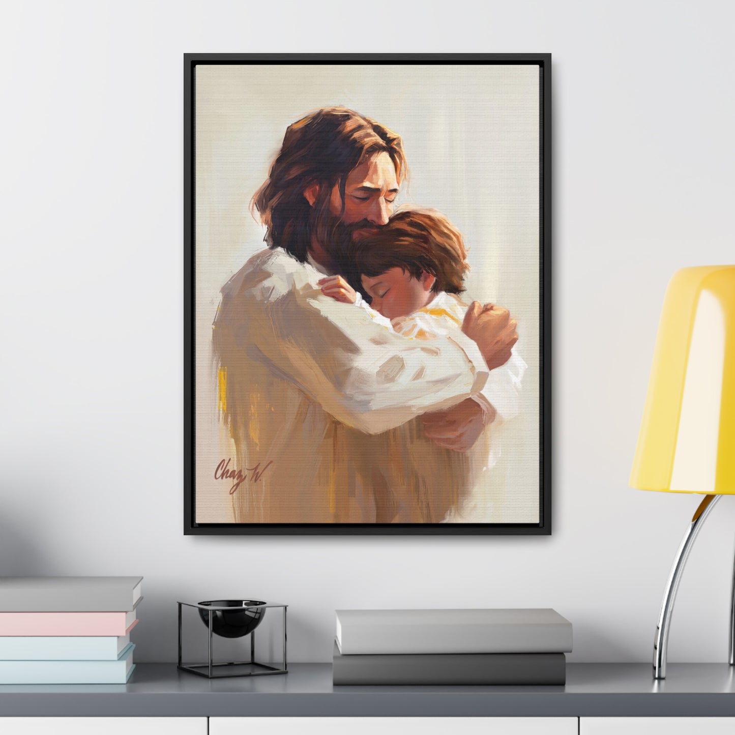 Framed canvas Wrap, Encircled in His Ever-Loving Arms, by Chaz Walgamott