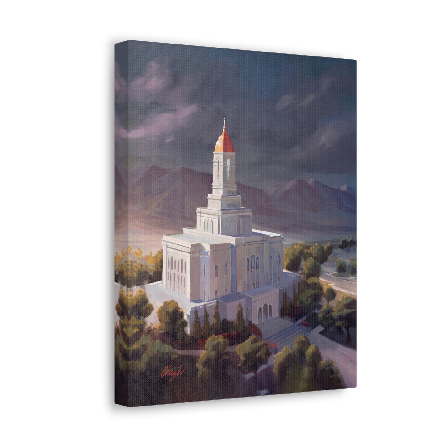 Canvas Gallery Wrap--Deseret Peak Temple--After the Storm, by Chaz Walgamott