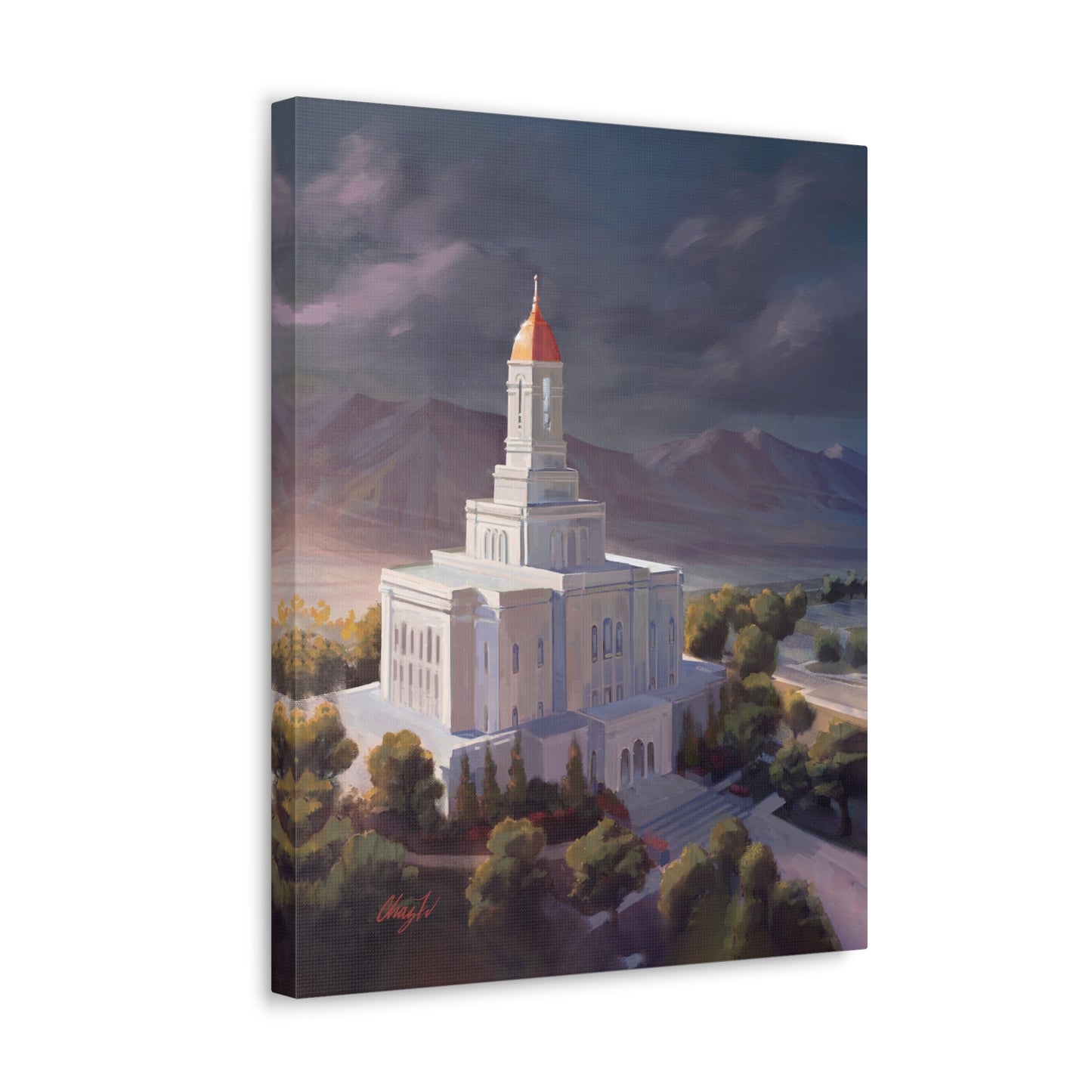 Canvas Gallery Wrap--Deseret Peak Temple--After the Storm, by Chaz Walgamott