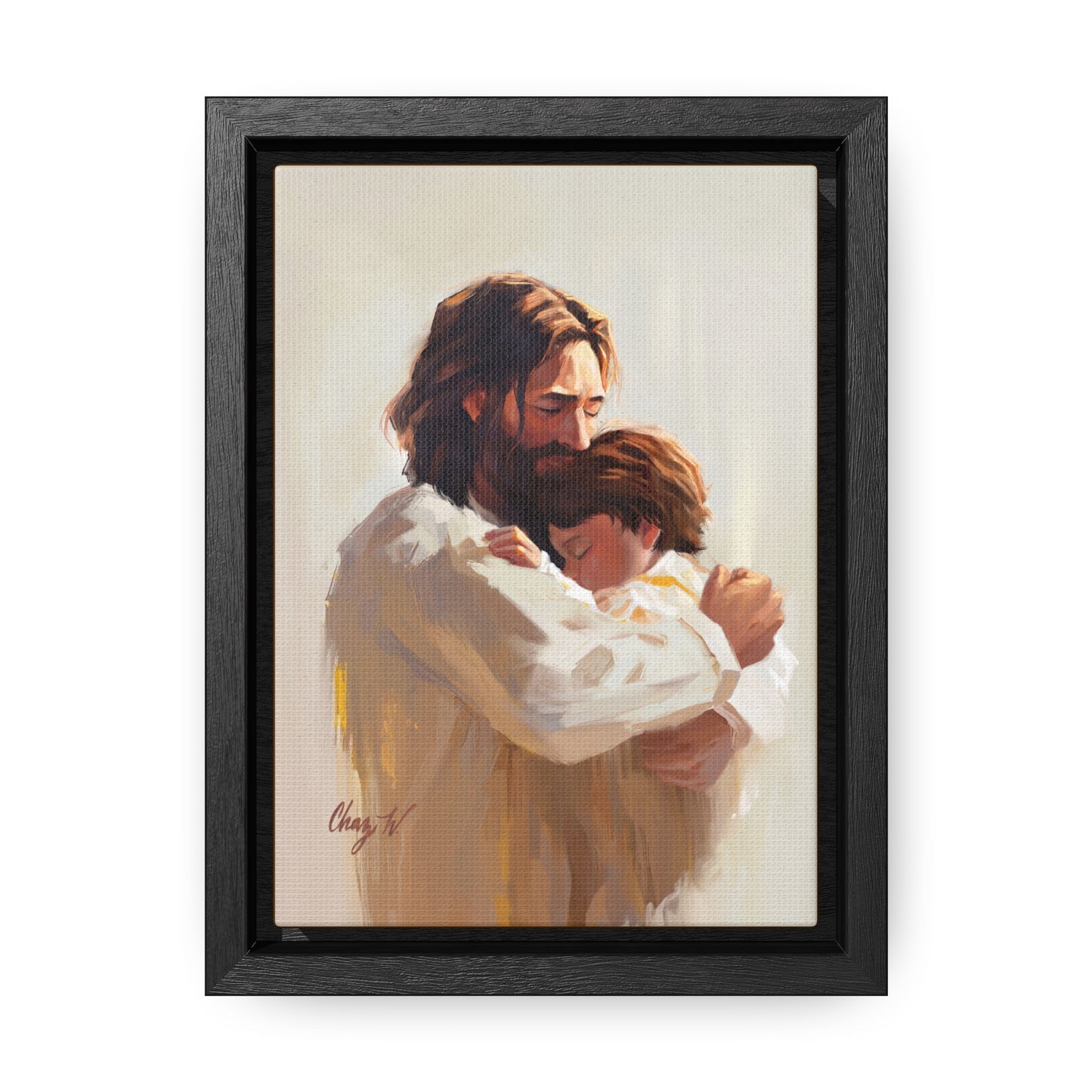 Framed canvas Wrap, Encircled in His Ever-Loving Arms, by Chaz Walgamott