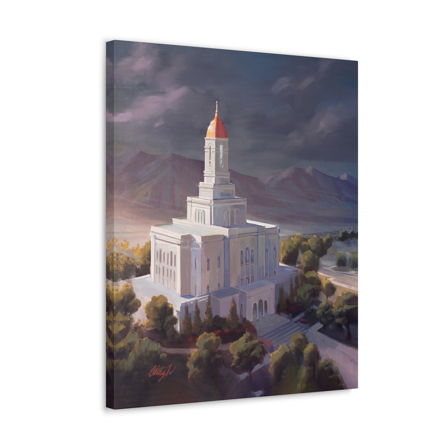 Canvas Gallery Wrap--Deseret Peak Temple--After the Storm, by Chaz Walgamott