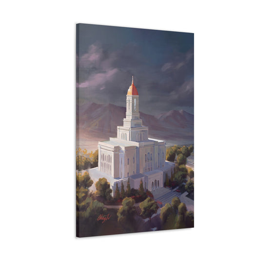 Canvas Gallery Wrap--Deseret Peak Temple--After the Storm, by Chaz Walgamott