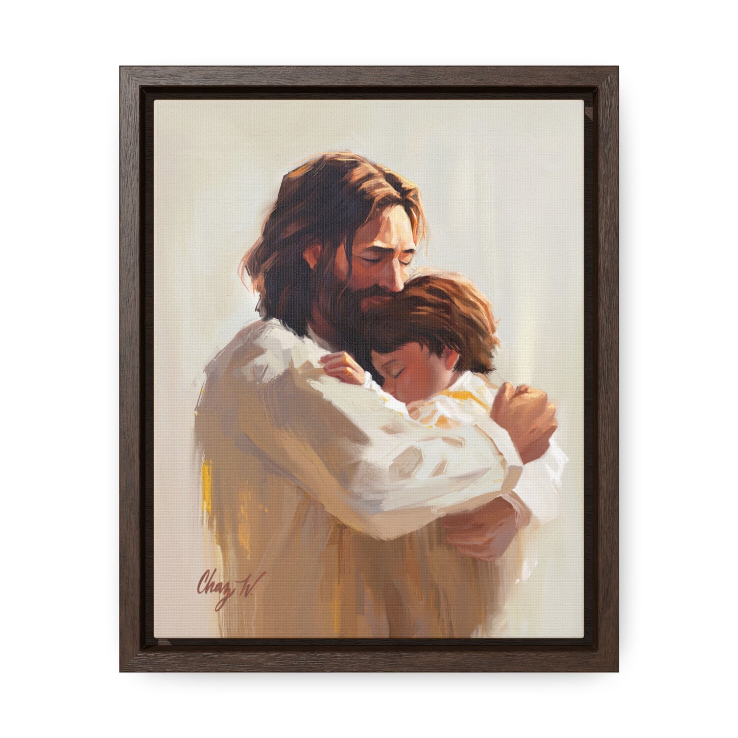 Framed canvas Wrap, Encircled in His Ever-Loving Arms, by Chaz Walgamott