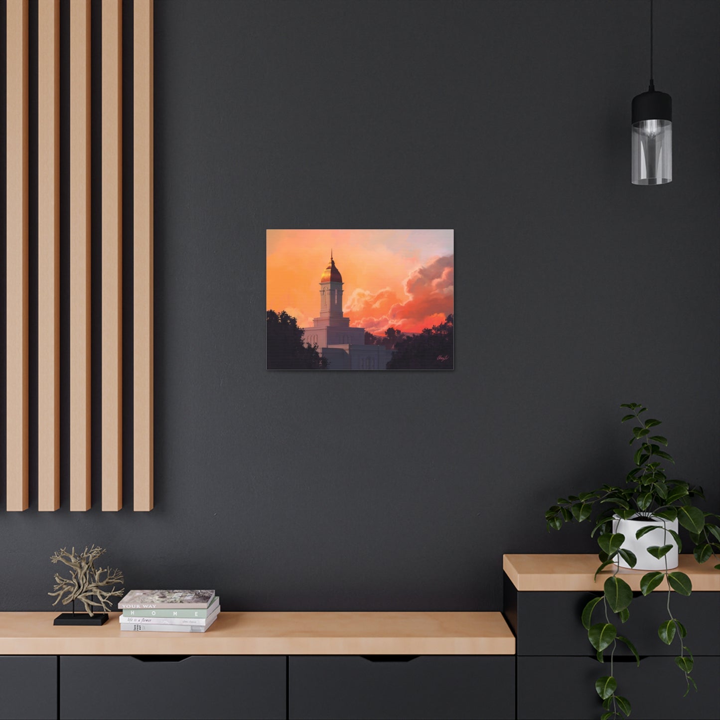 Canvas Gallery Wrap--Deseret Peak Temple--Sunset, by Chaz Walgamott