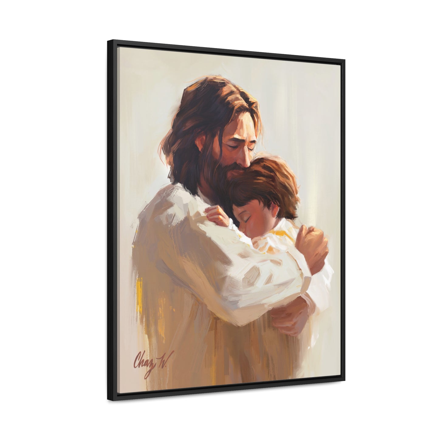 Framed canvas Wrap, Encircled in His Ever-Loving Arms, by Chaz Walgamott