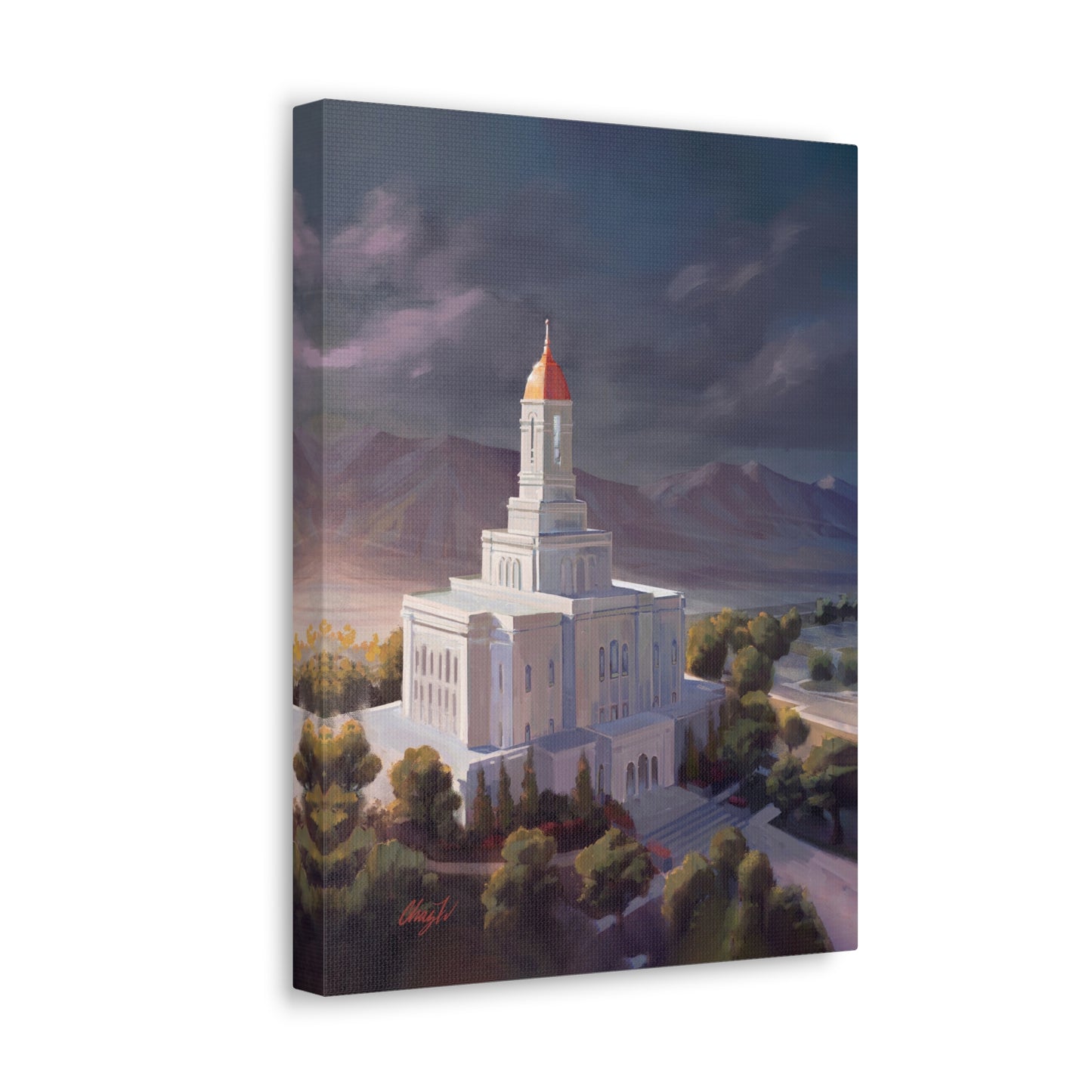 Canvas Gallery Wrap--Deseret Peak Temple--After the Storm, by Chaz Walgamott