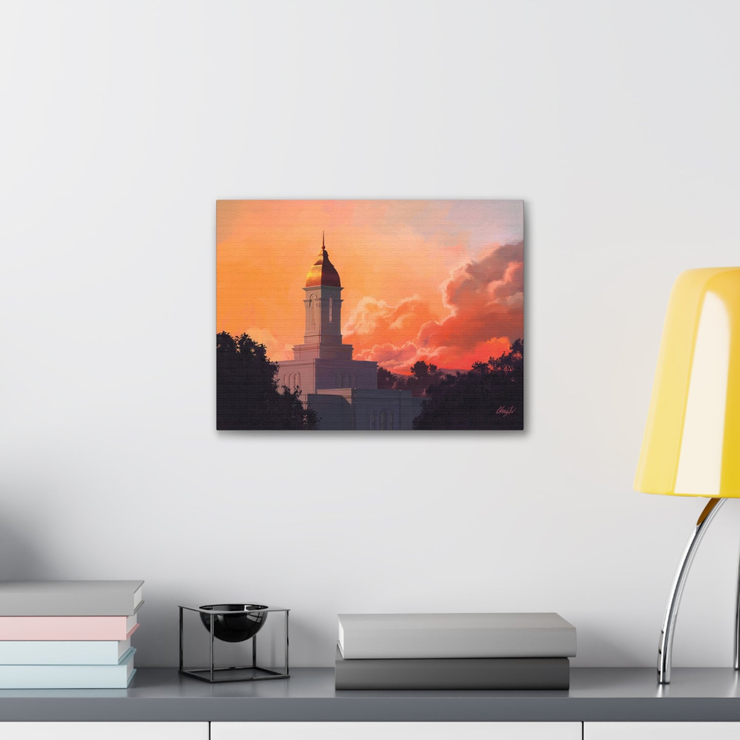 Canvas Gallery Wrap--Deseret Peak Temple--Sunset, by Chaz Walgamott