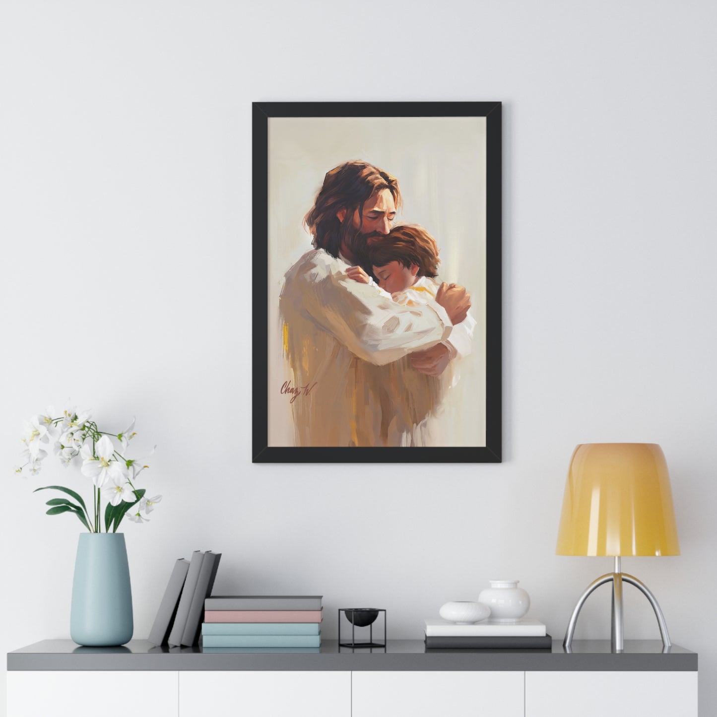 Framed Matte Print, Encircled in His Everloving Arms, by Chaz Walgamott