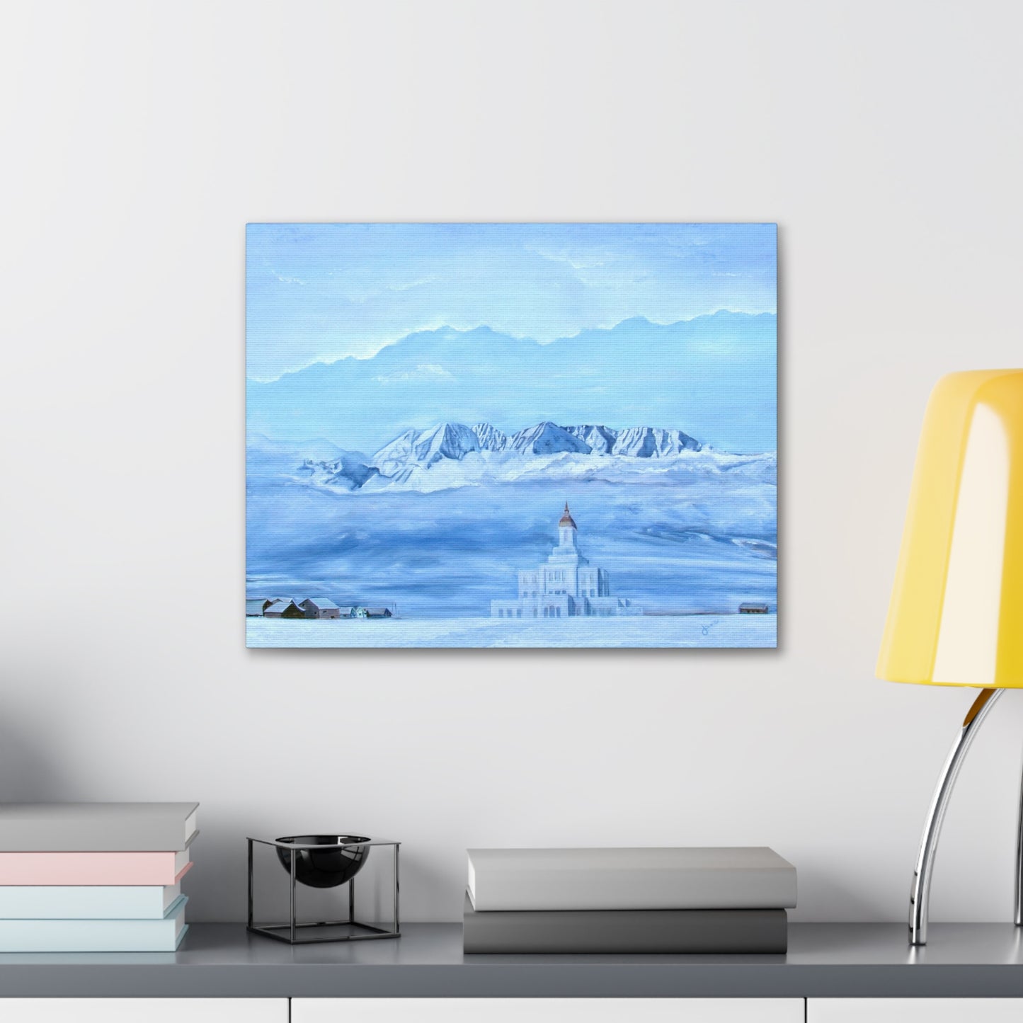 Canvas Gallery Wrap--Deseret Peak Temple--Hope in the Bleak of Winter, by Jane Autry