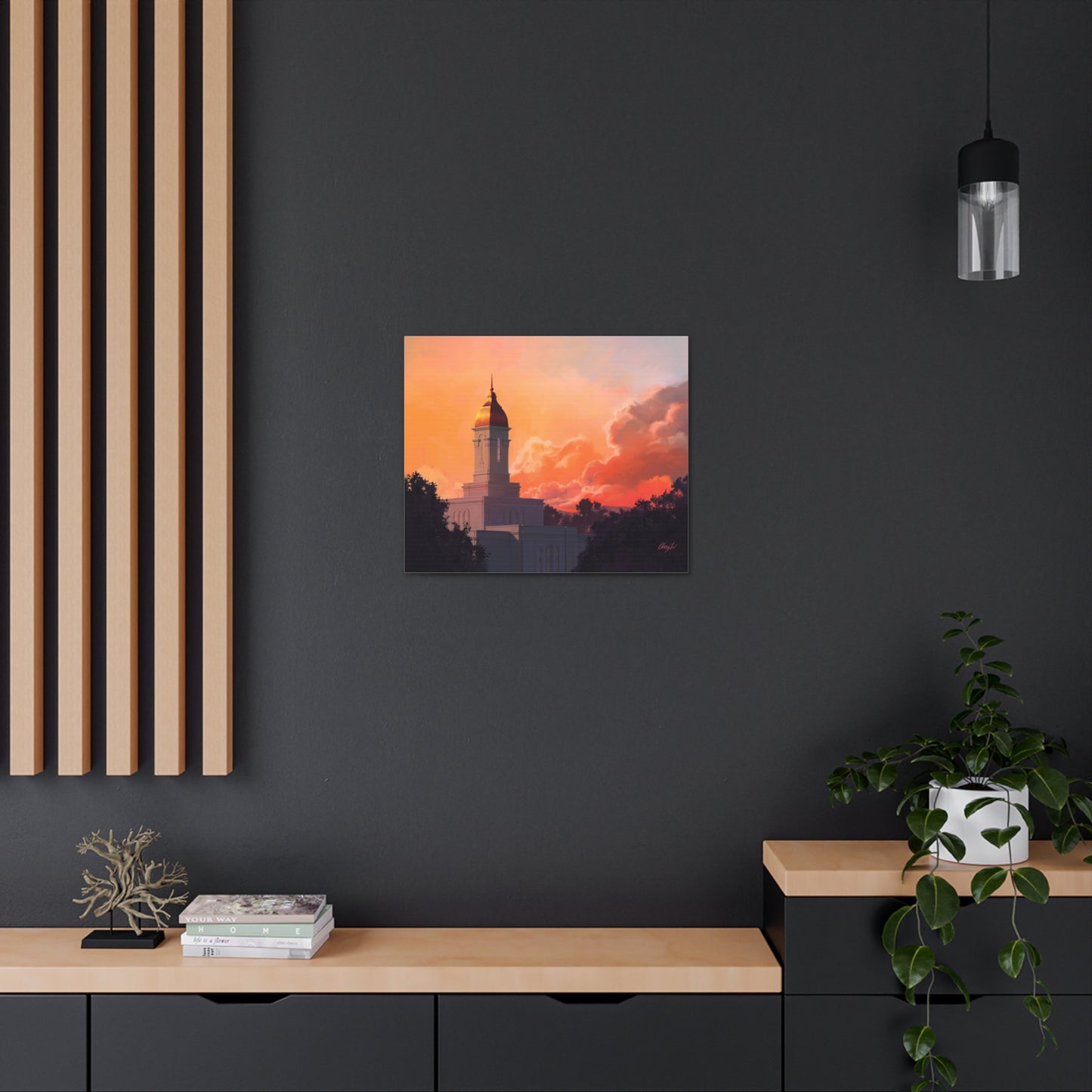 Canvas Gallery Wrap--Deseret Peak Temple--Sunset, by Chaz Walgamott