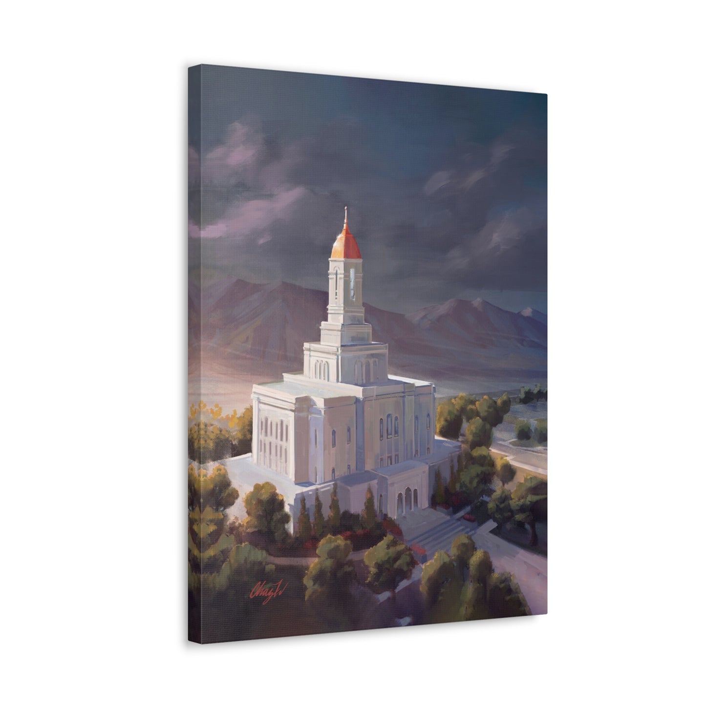 Canvas Gallery Wrap--Deseret Peak Temple--After the Storm, by Chaz Walgamott