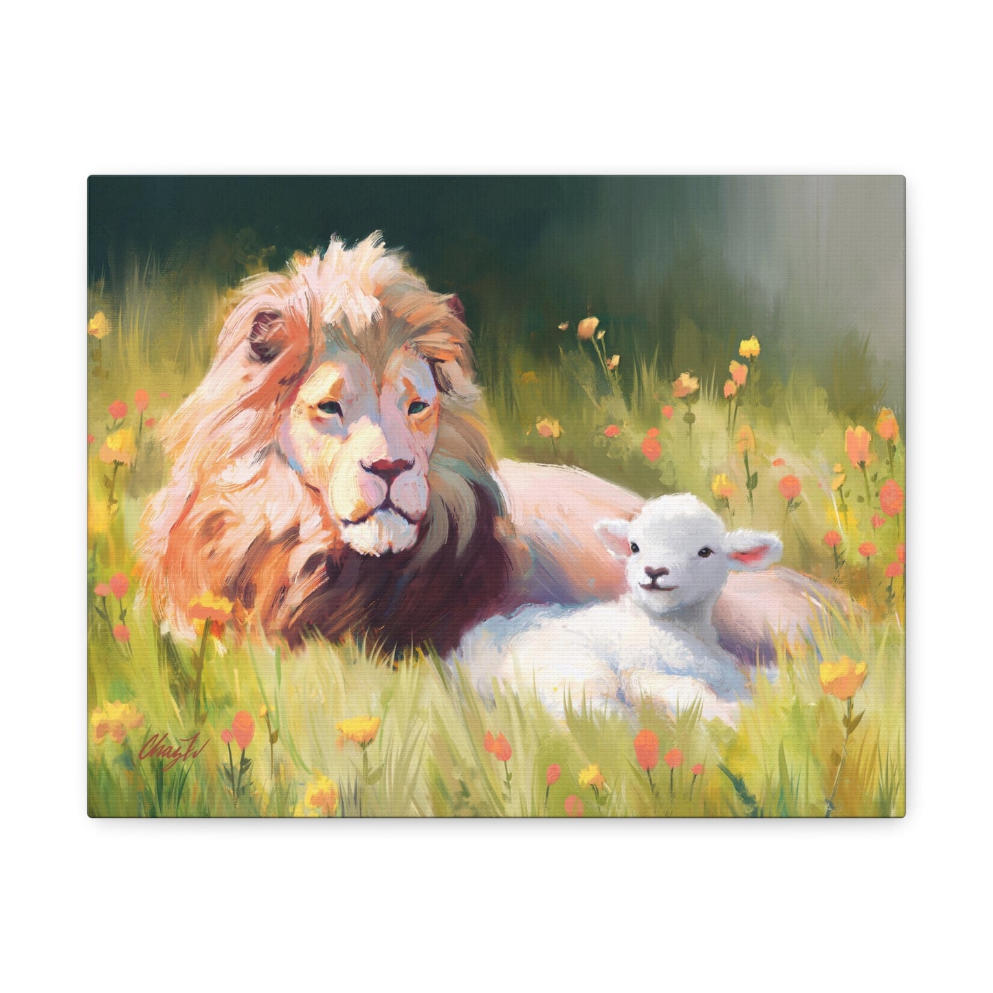 Canvas Gallery Wrap, The Lamb and the Lion, by Chaz Walgamott