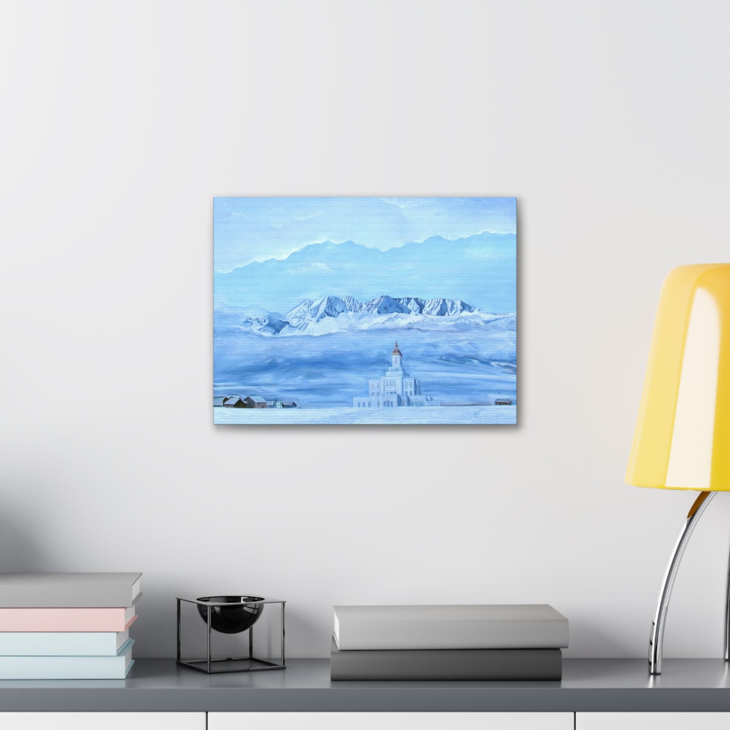 Canvas Gallery Wrap--Deseret Peak Temple--Hope in the Bleak of Winter, by Jane Autry