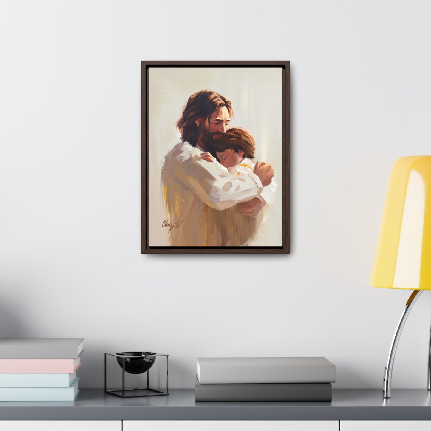 Framed canvas Wrap, Encircled in His Ever-Loving Arms, by Chaz Walgamott